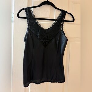 ***Black Lace Trim Camisole.